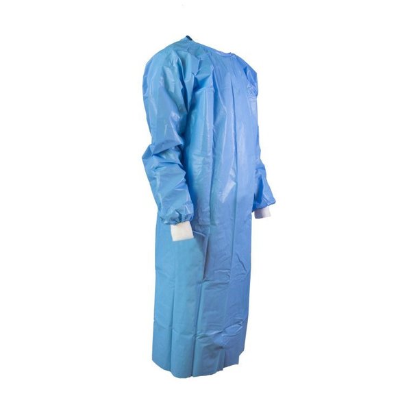 Oasis Medical Grade SMS Waxed Non-Woven Fabric Gown, Sterile, Disposable, Level 3, with Fabric Cuff, Large, 10 Per Box TMSGLX10
